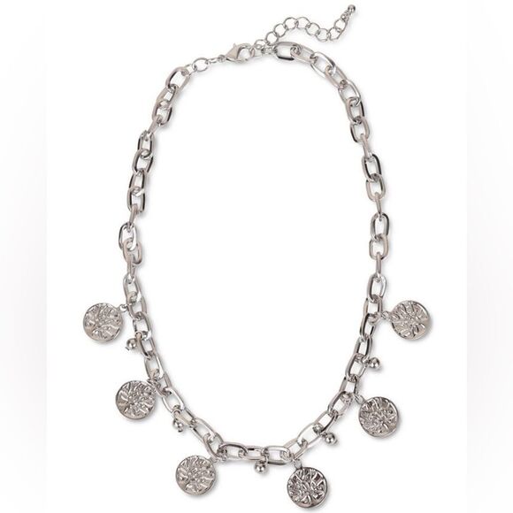 Charter Club Silver-Tone Tree Charm Statement Necklace New - Picture 1 of 4
